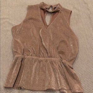 Sz MEDIUM rose gold peplum top!